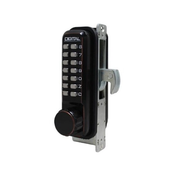 Mechanical Keyless Narrow Stile Hook Bolt Lock Double Combination Oil Rubbed Bronze